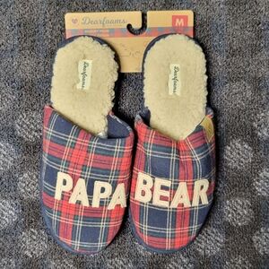 Dearfoams Papa Bear‎ Open Back  Men's Slippers NEW